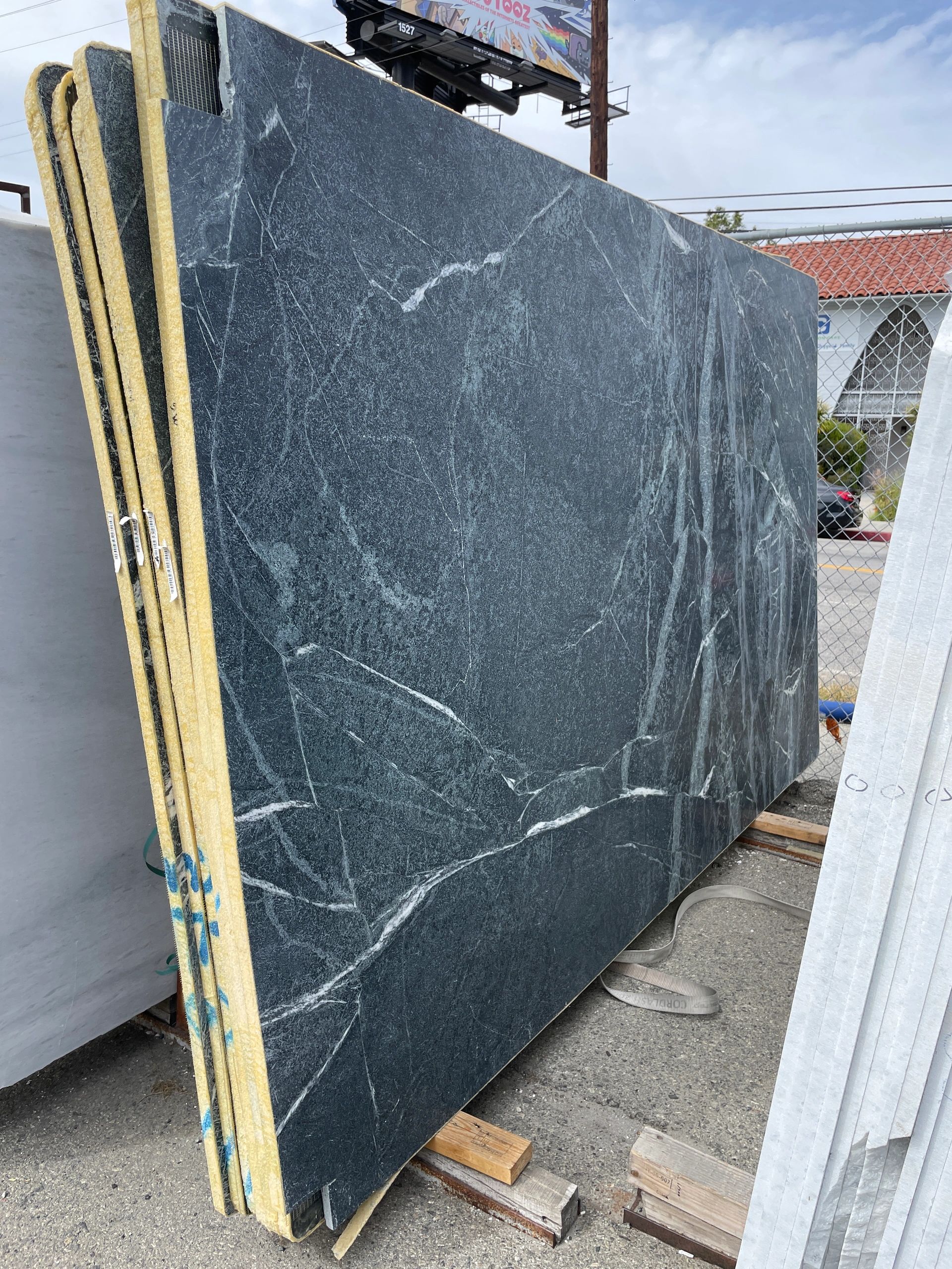 Soapstone slabs in Los Angeles Slab Yard